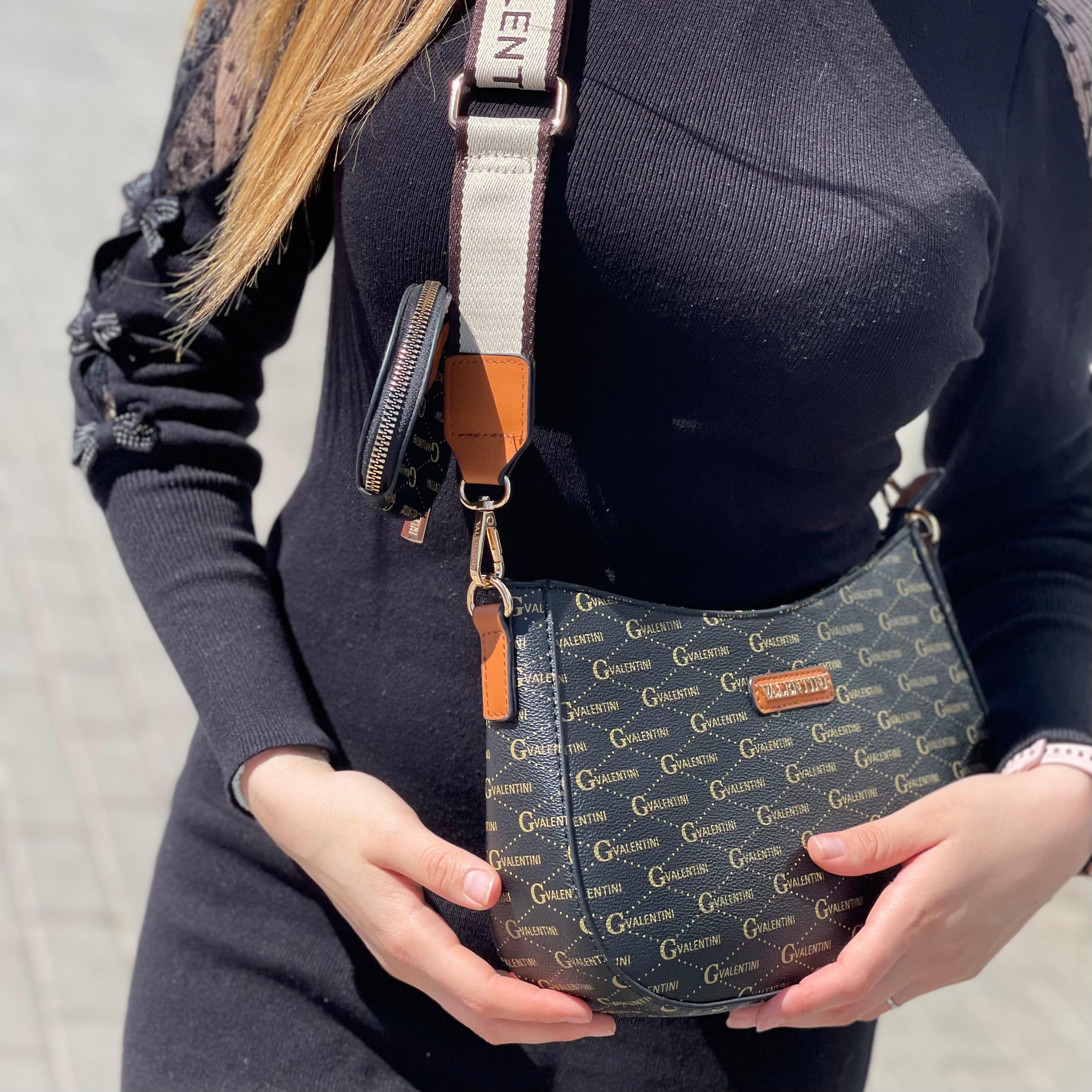 Sac à bandoulière incurvé à motif