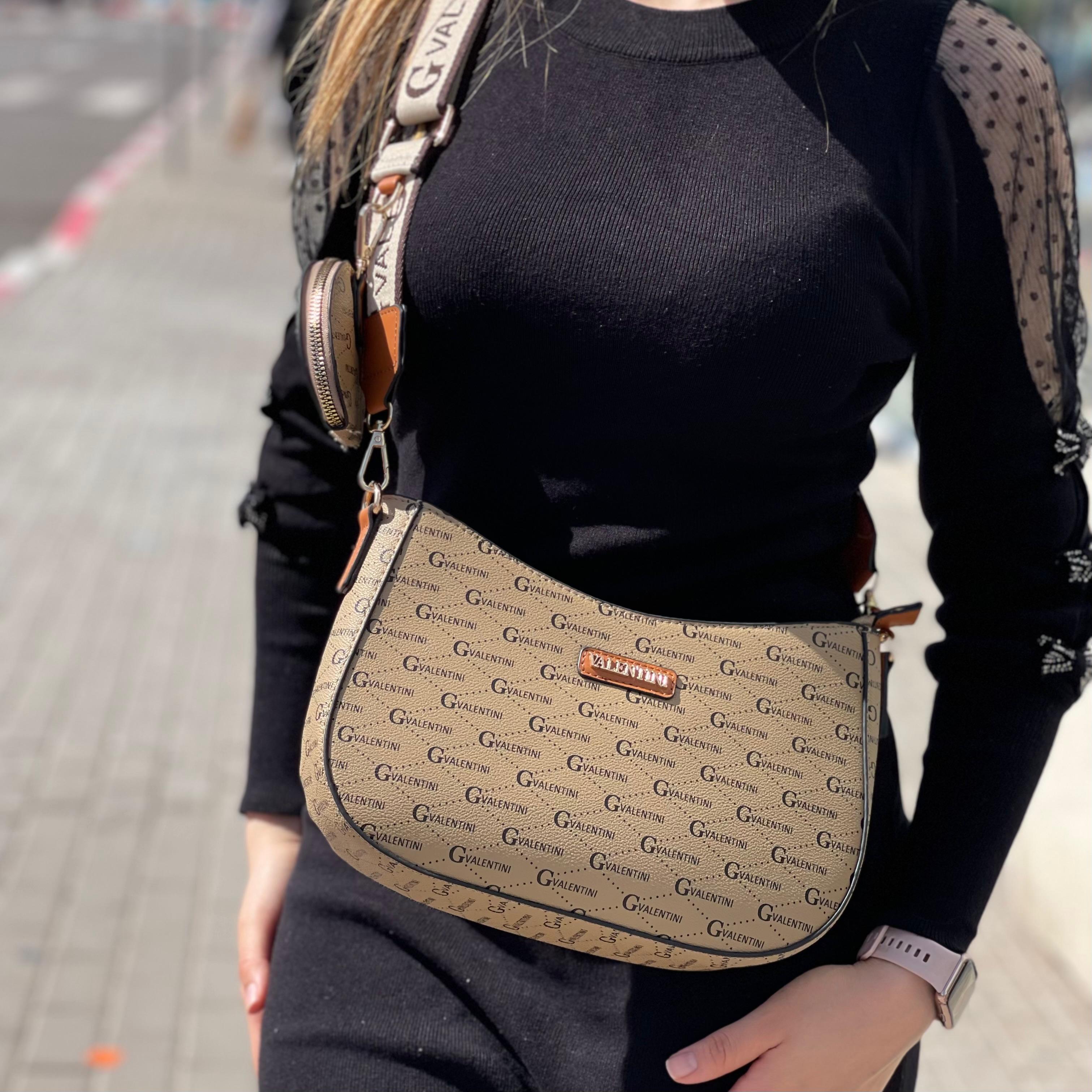 Sac à bandoulière incurvé à motif
