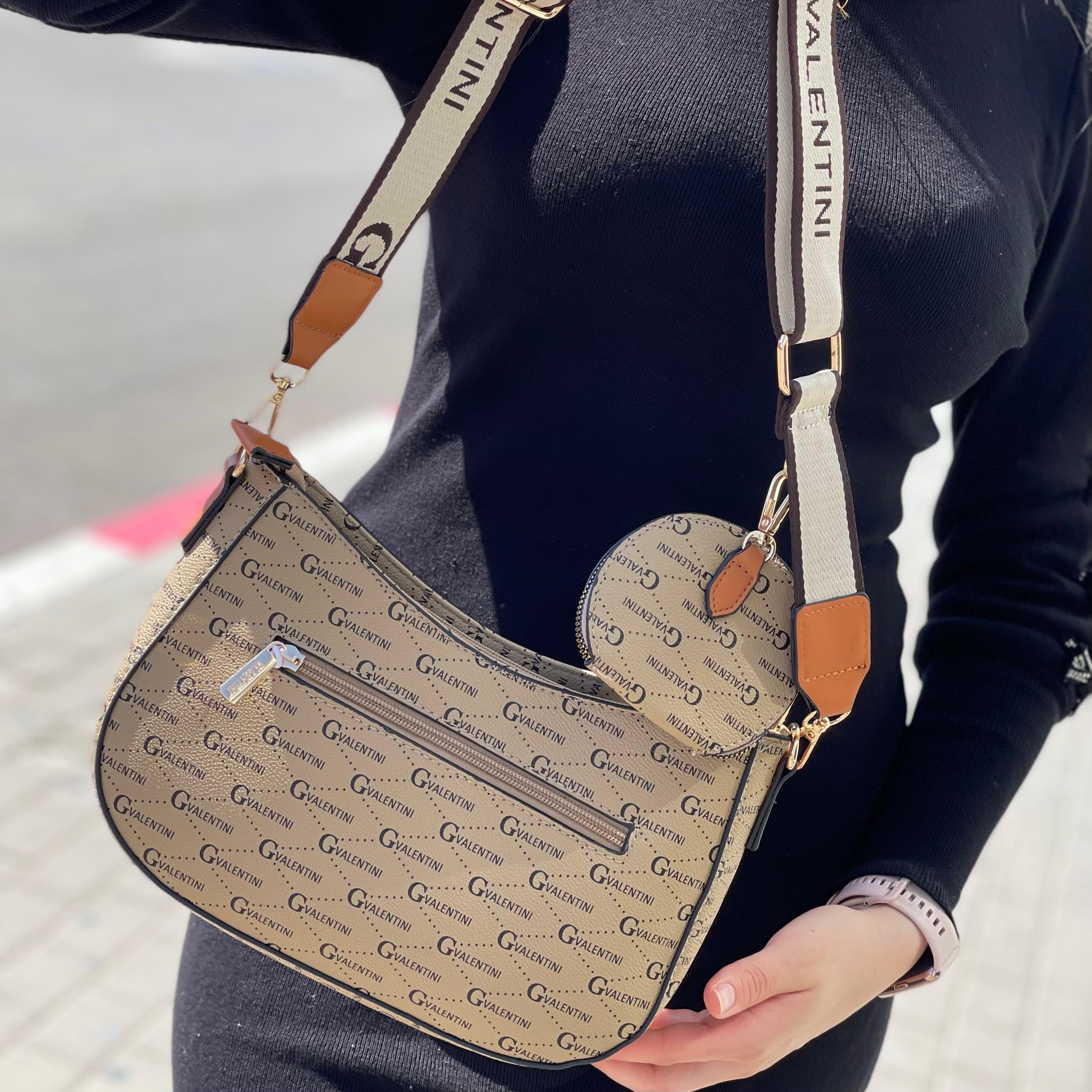 Sac à bandoulière incurvé à motif