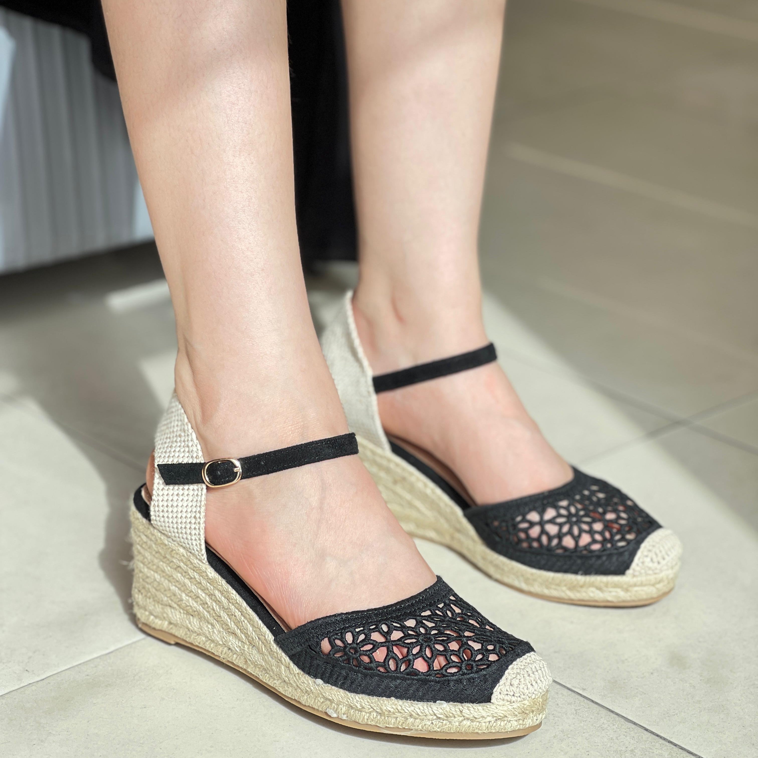 Sandales pour femmes avec talon haut compensé confortable