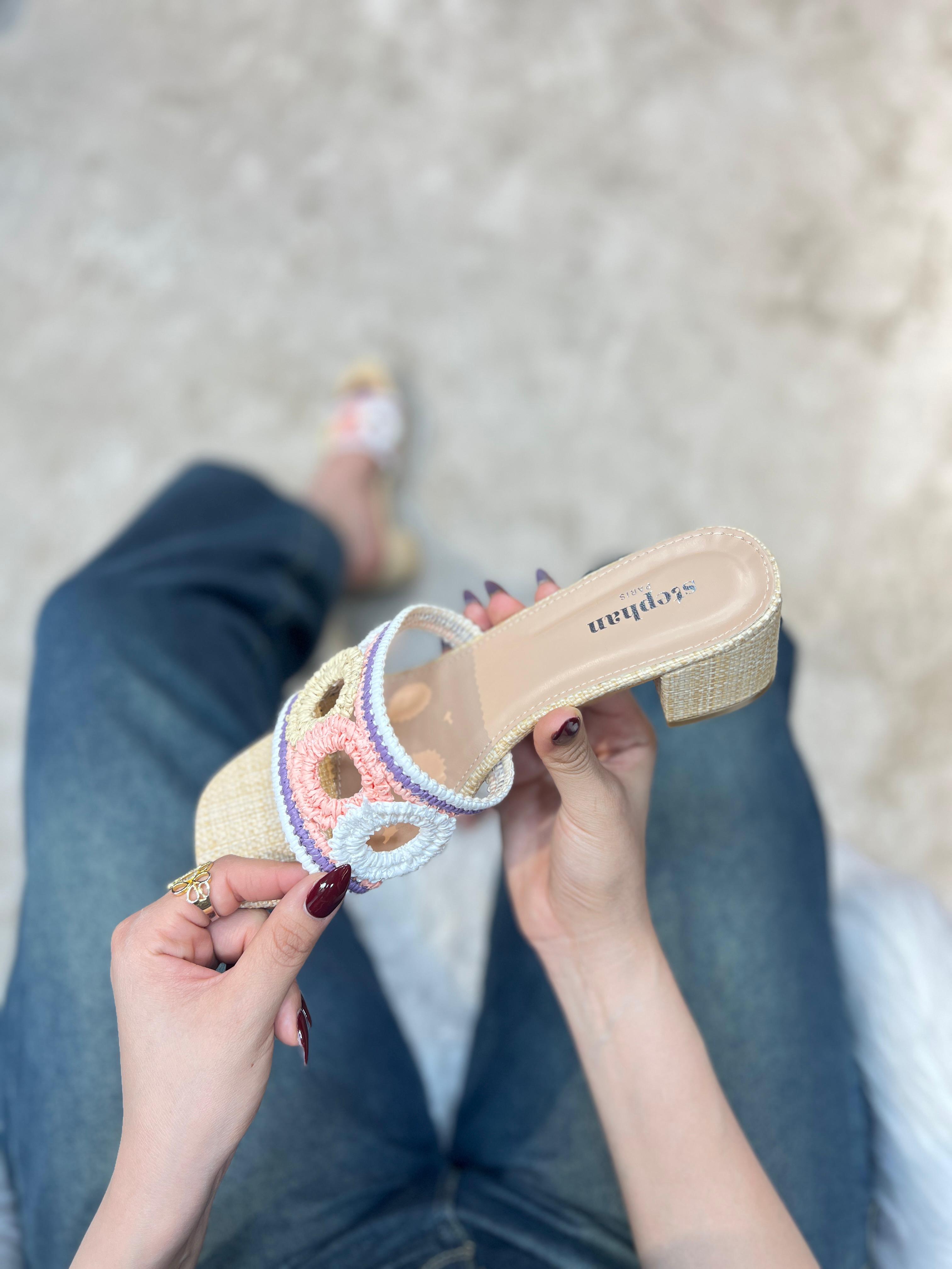 Sandale femme talon carré