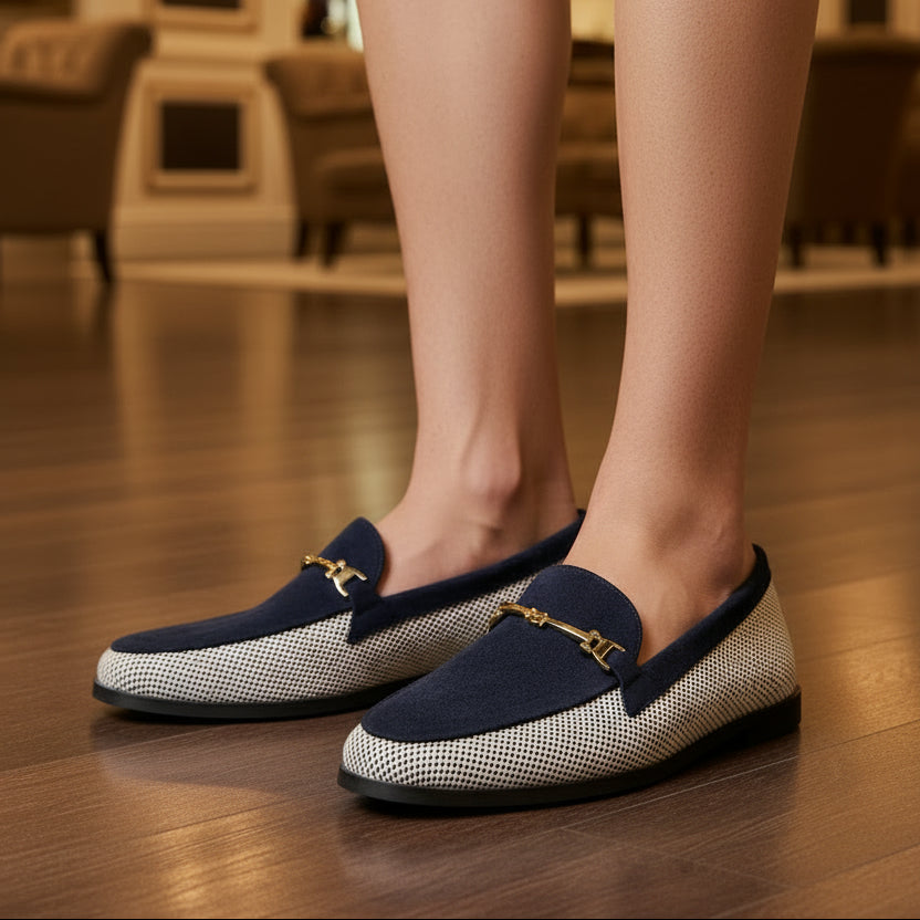 Moccasins Dual-Textured Bit Loafer