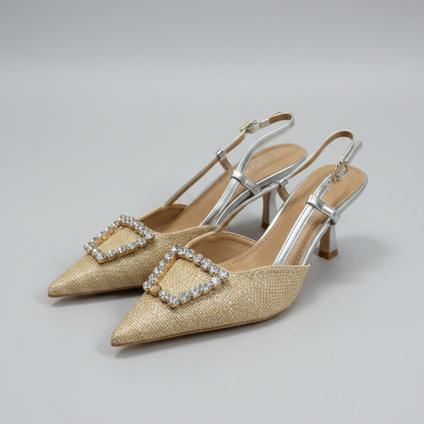 Escarpins Slingback à Ornement Bijouté