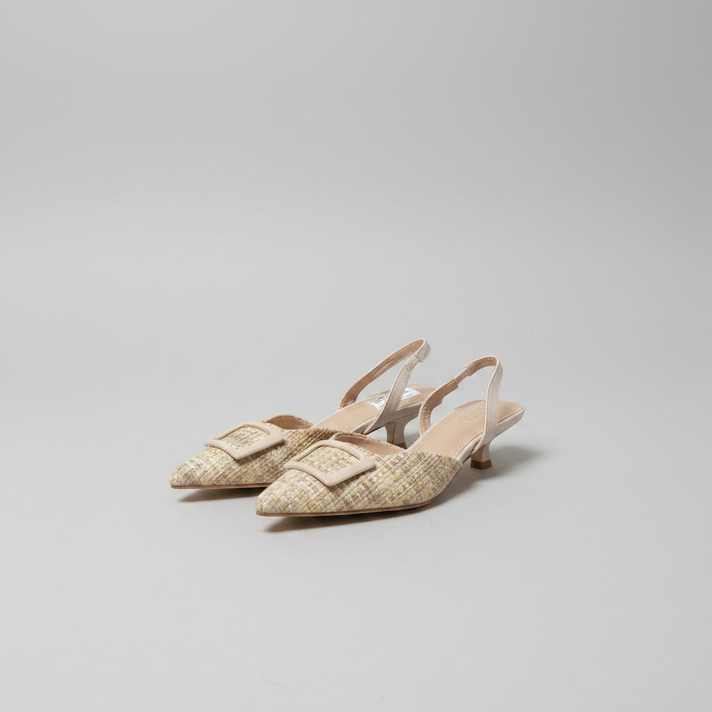 Escarpins Slingback à Boucle Texturée