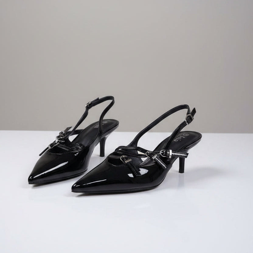 Escarpins Slingback Vernis à Double Bride – Marlin
