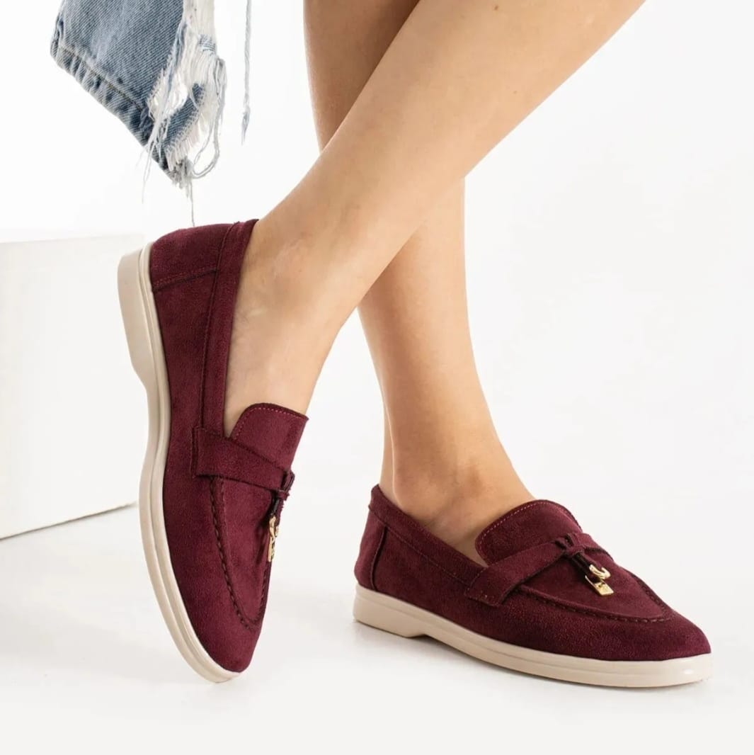 Mocassins à franges en suède souple et léger pour femmes