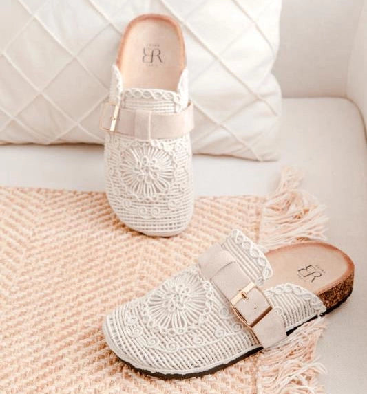 Sabots bohèmes écru