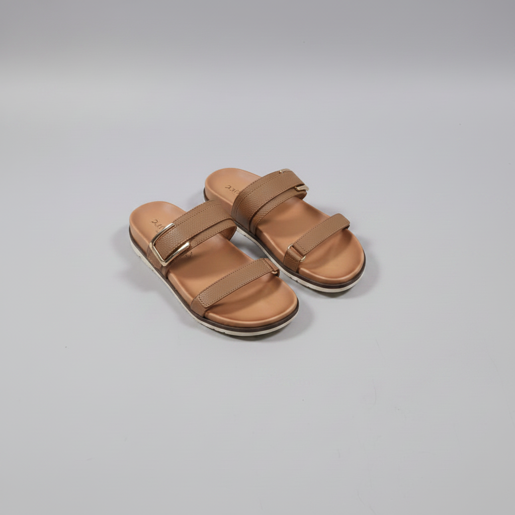 Sandales Plates Confort à Doubles Brides