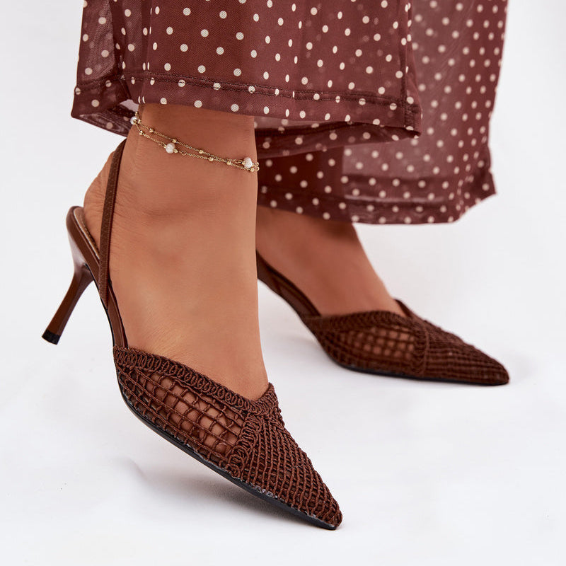 Escarpins en mesh texturé à bride derrière