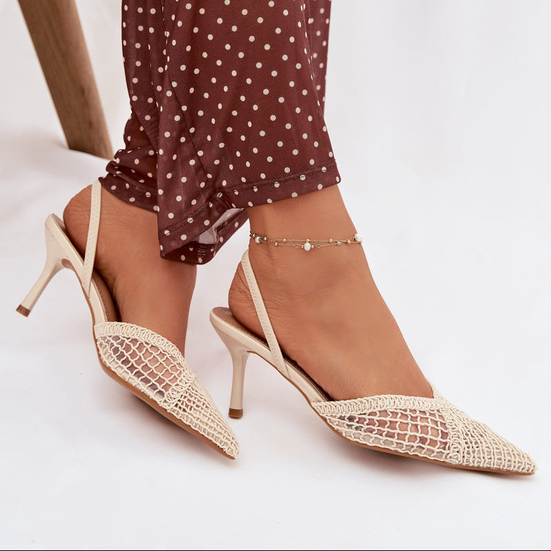 Escarpins en mesh texturé à bride derrière