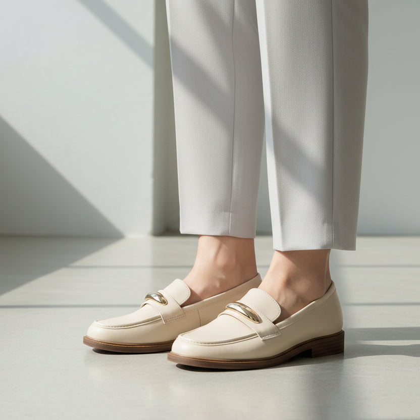 Moccasins Loafers with Gold Hardware