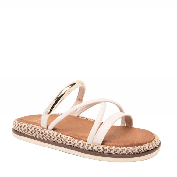 Sandales femme plates à brides fines croisées