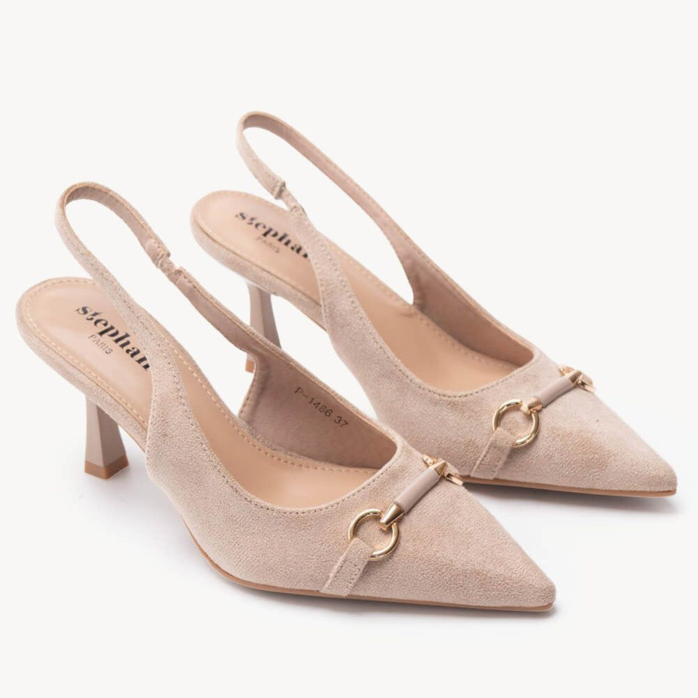 Escarpins Slingback à Mors Doré