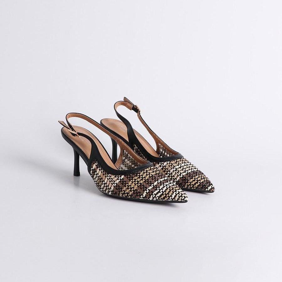 Escarpins Slingback à Texture Tressée