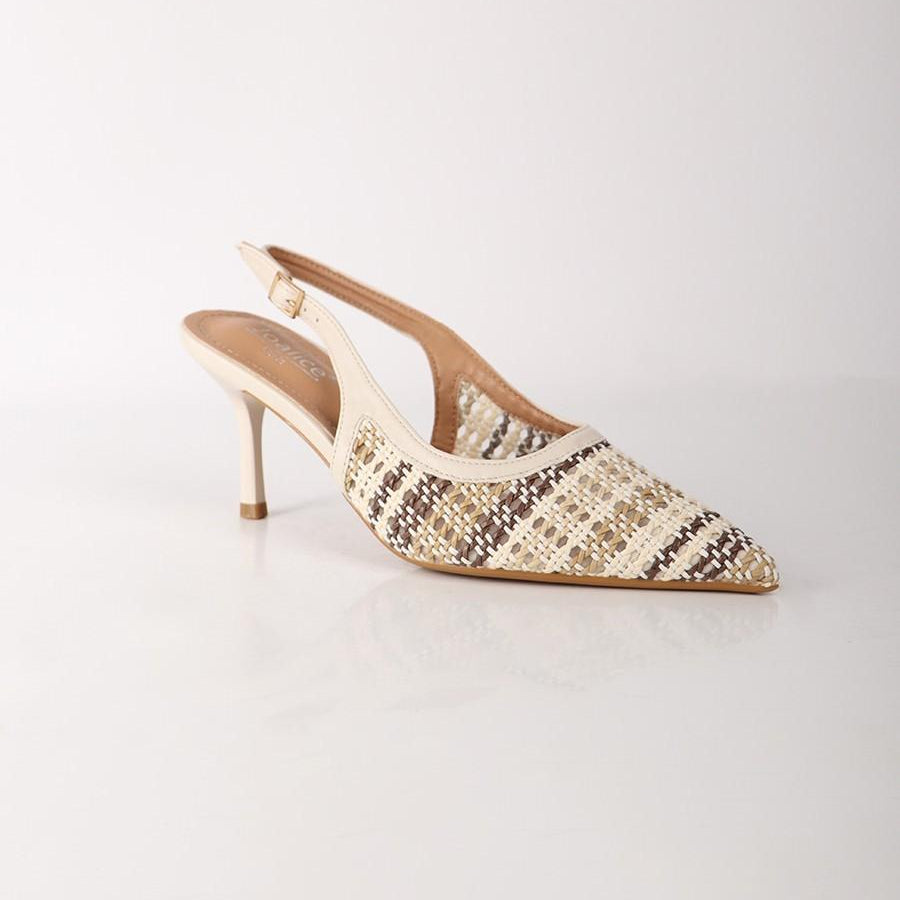 Escarpins Slingback à Texture Tressée