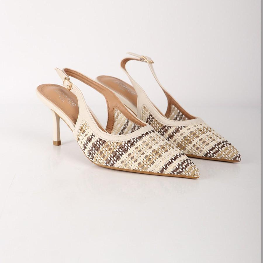 Escarpins Slingback à Texture Tressée