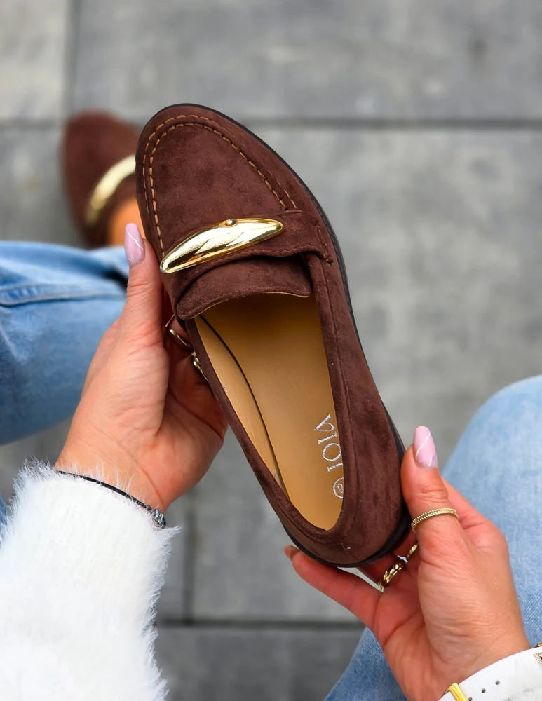 Mocassins avec accessoires doré