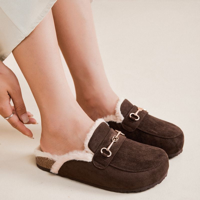 Sabots Femme Daim Fourrés