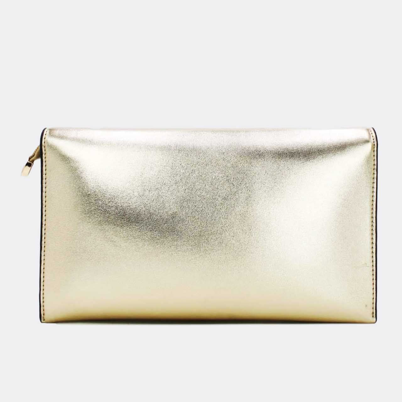 Pochette Rabat Argentée — Médaillon Signature & Chaîne
