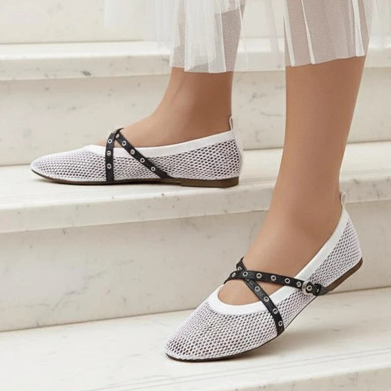 Ballerines en maille avec brides