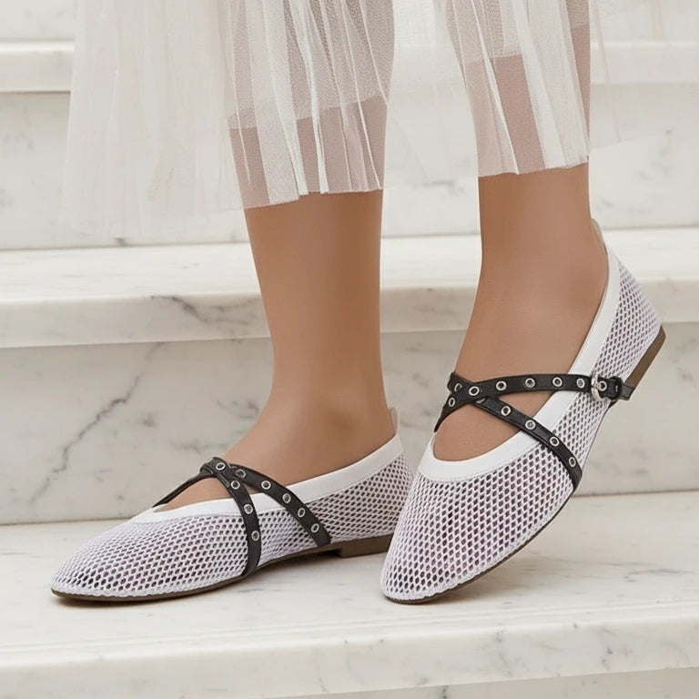 Ballerines en maille avec brides