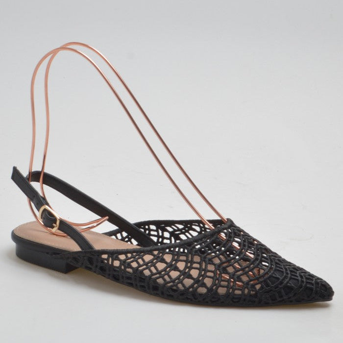 Ballerine slingback à bout pointu