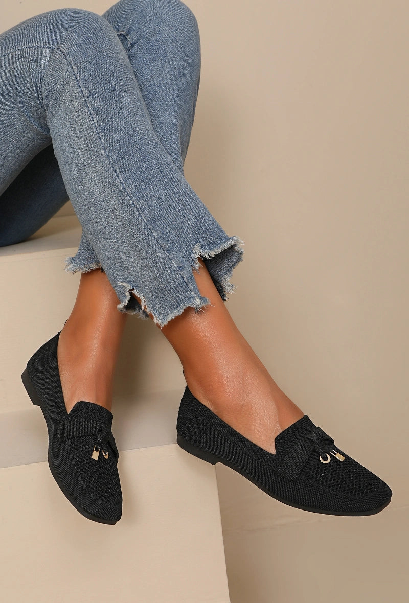 Mocassin femme en maille tissée