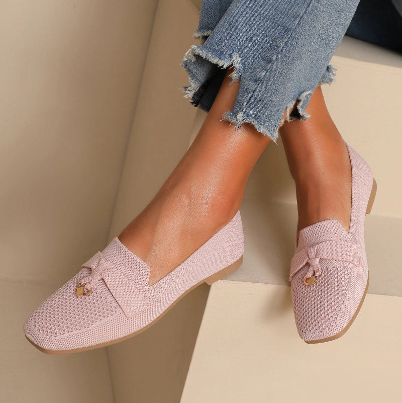 Mocassin femme en maille tissée