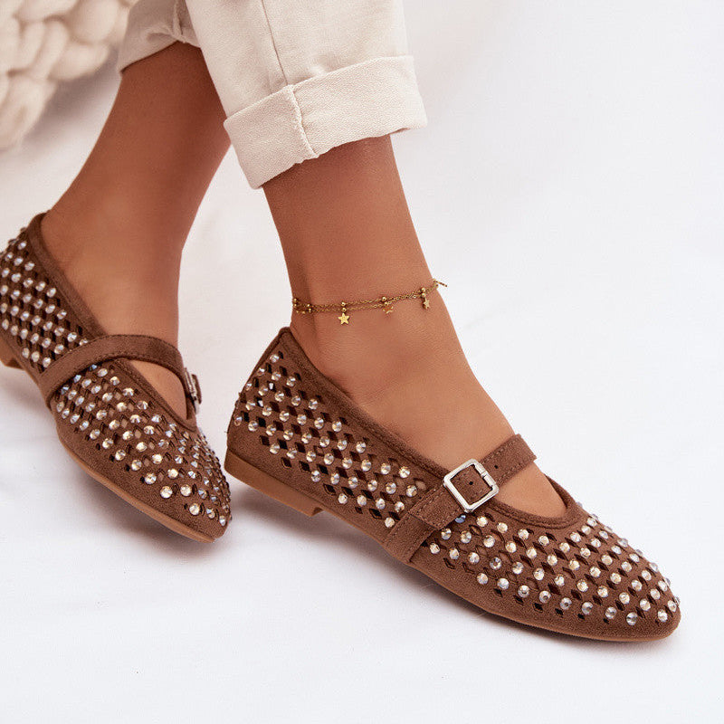 Ballerines à Studs Argentés