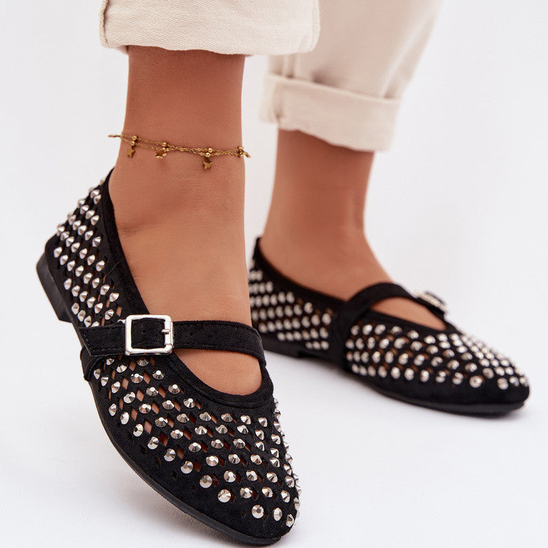 Ballerines à Studs Argentés