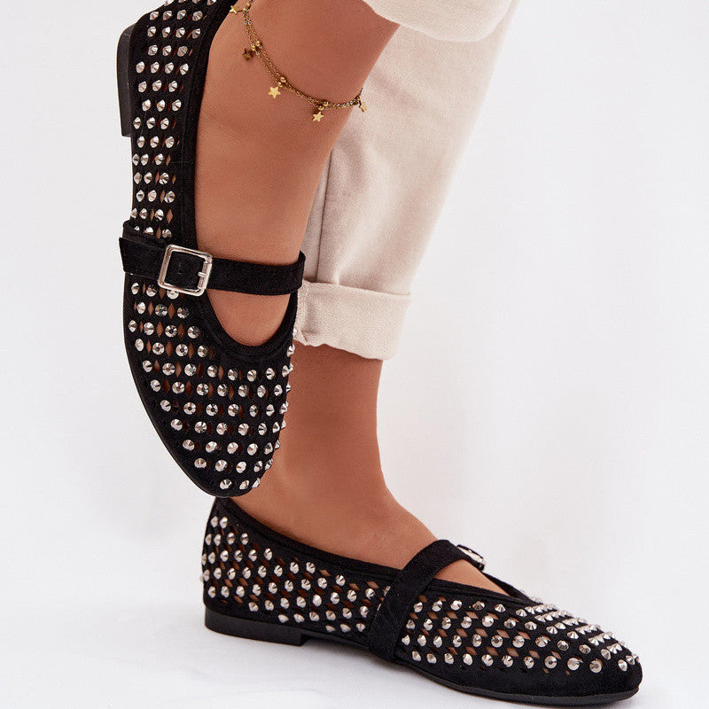 Ballerines à Studs Argentés