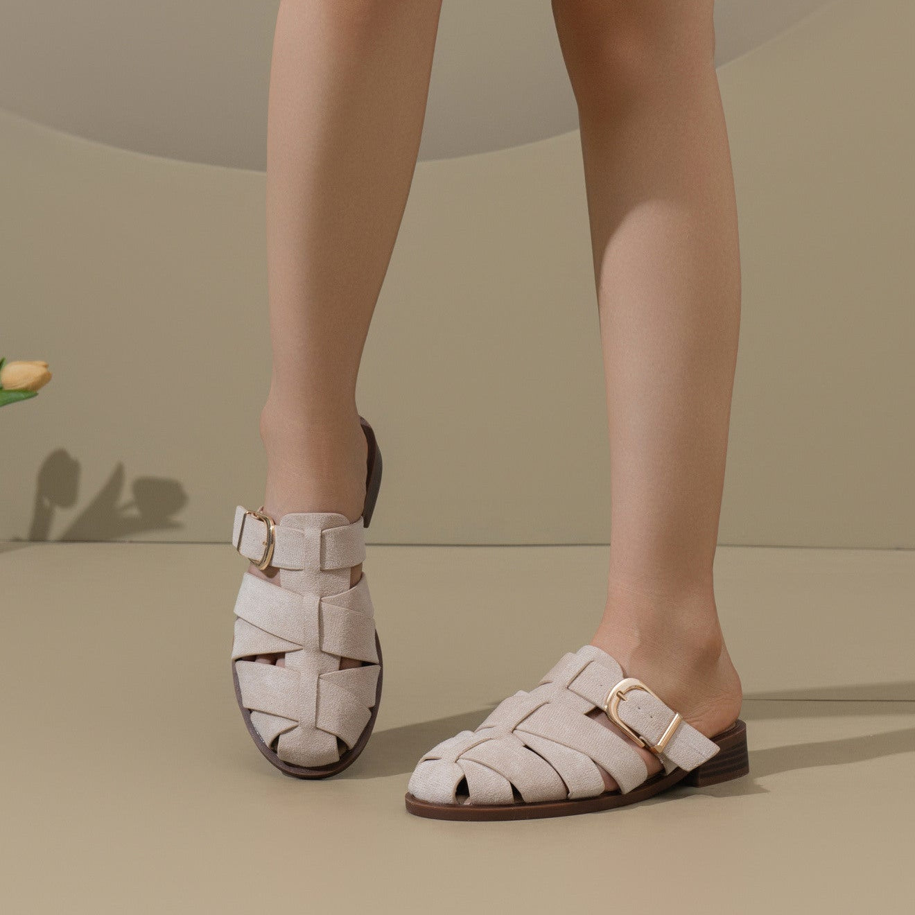 Babouche Plate Tressée