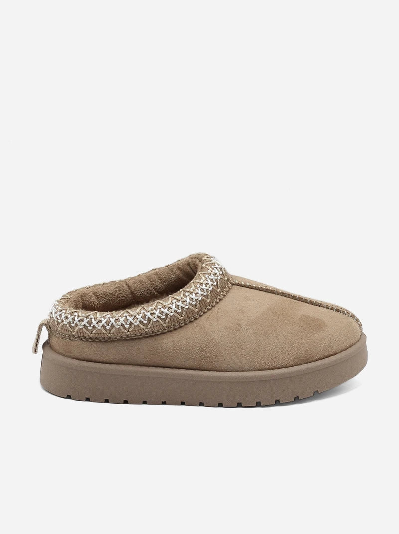 Sabots en suédine à broderies