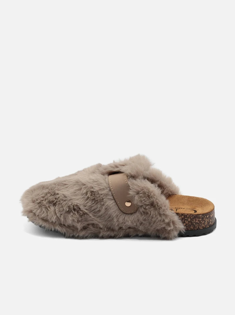 Mules à fausse fourrure