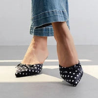 Babouch Pointues à Petit Talon et Nœud