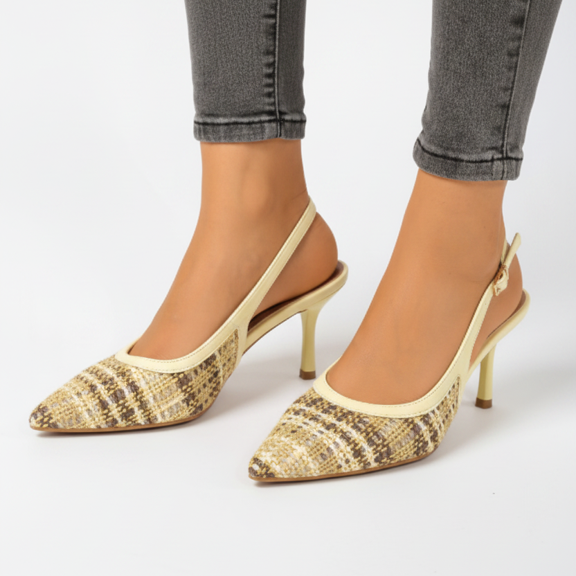 Escarpins Slingback à Texture Tressée