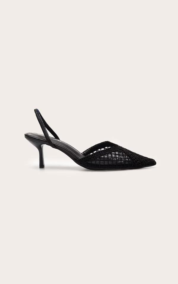 Escarpins en mesh texturé à bride derrière