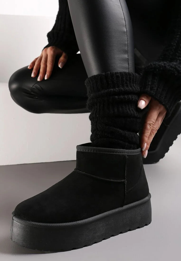 Bottes courtes à semelle épaisse beige