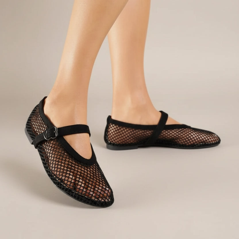 Ballerines en résille avec bride