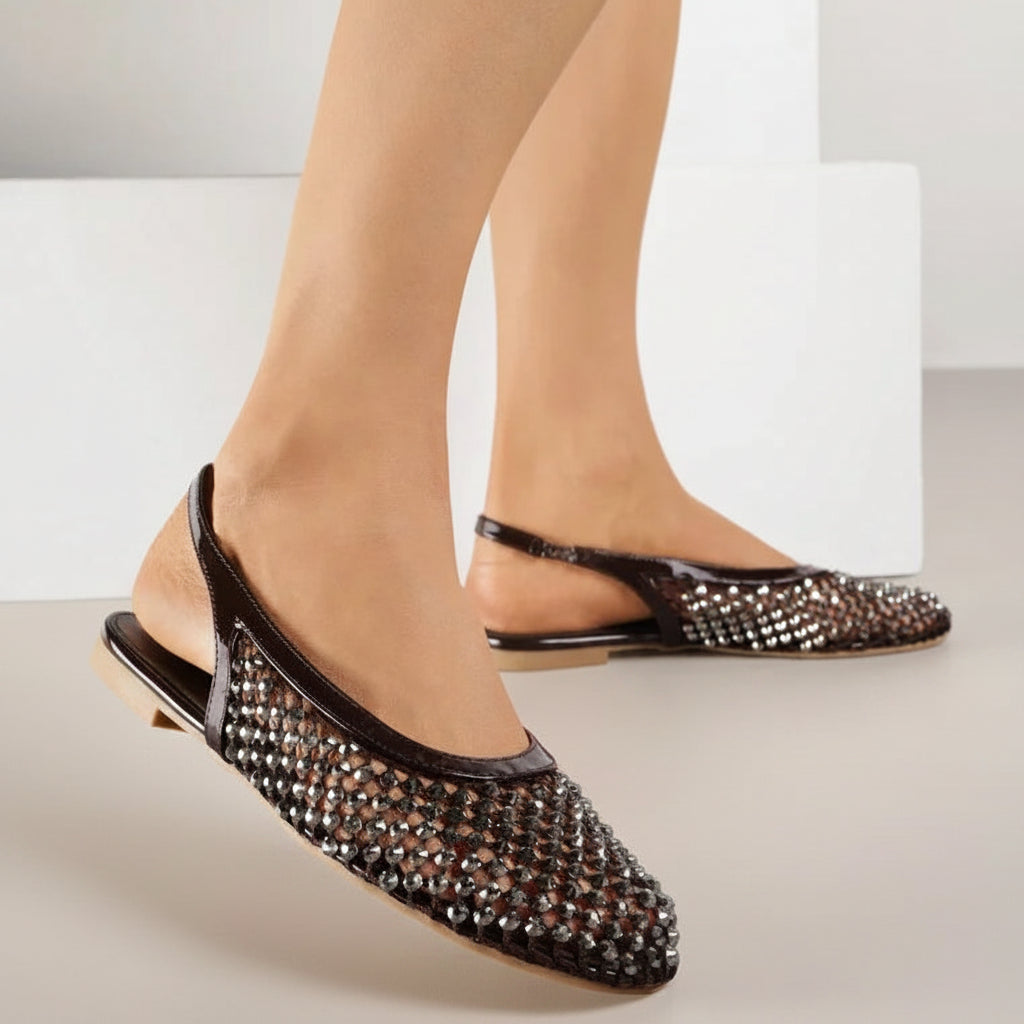 Ballerines ornées de zircons