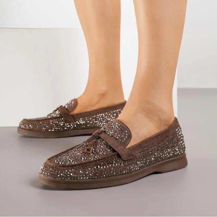 Mocassins ornés de zircons