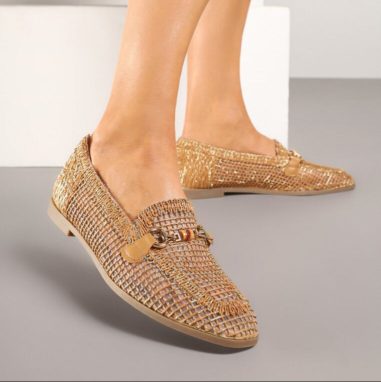 Mocassins ajourés à boucle