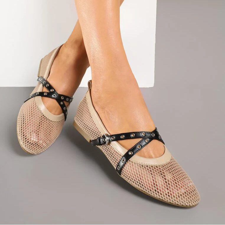 Ballerines  en maille avec brides