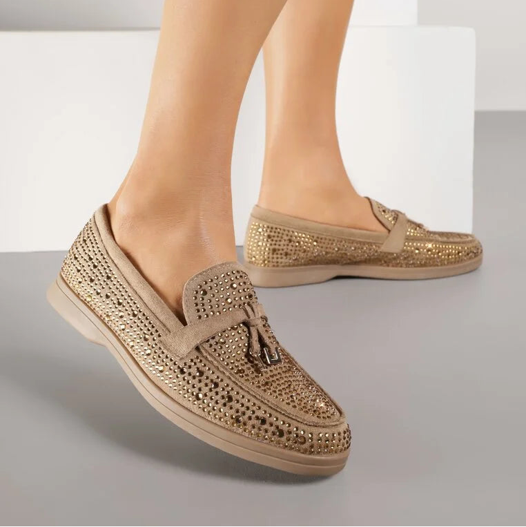 Mocassins ornés de zircons