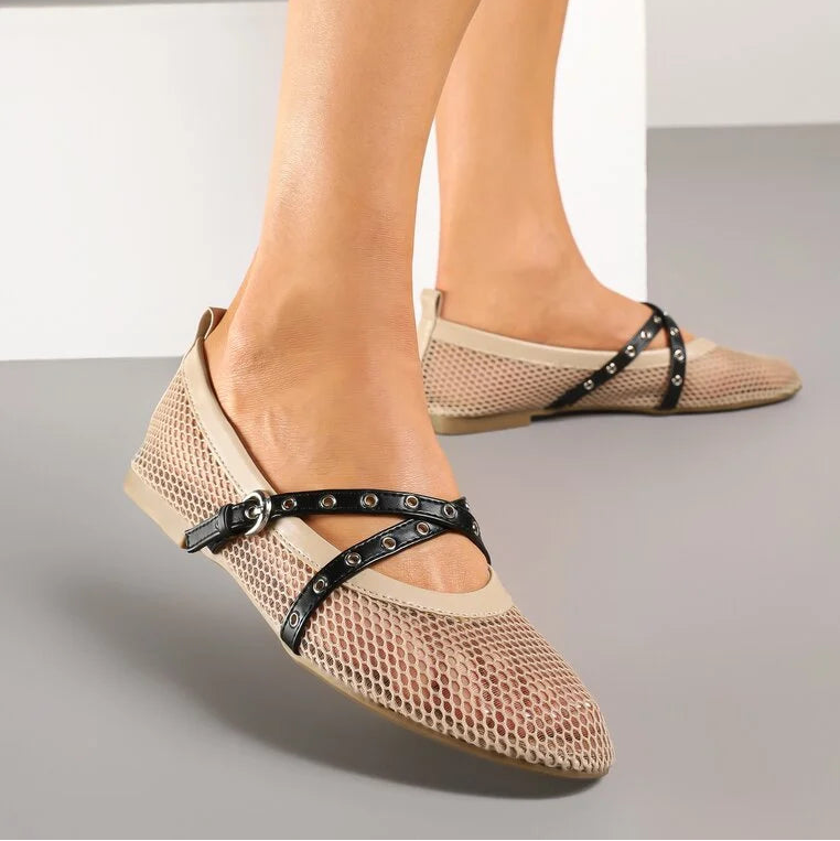 Ballerines  en maille avec brides