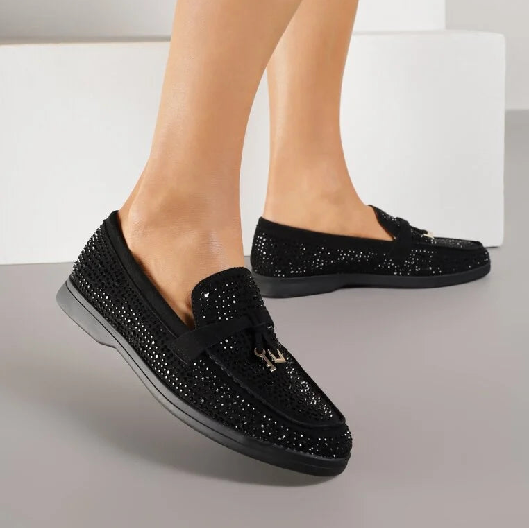 Mocassins ornés de zircons