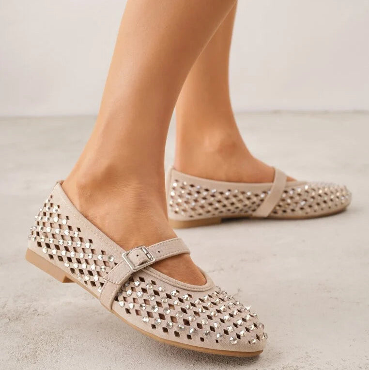 Ballerines  à Studs Argentés