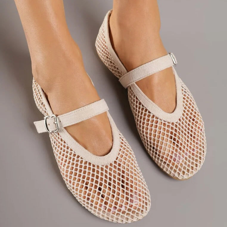 Ballerines en résille avec bride