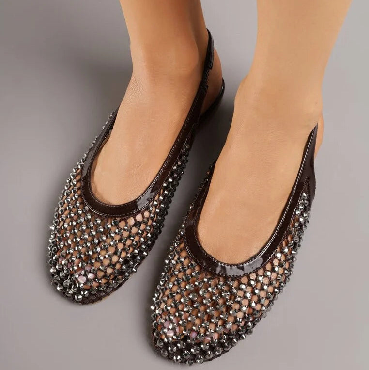 Ballerines ornées de zircons