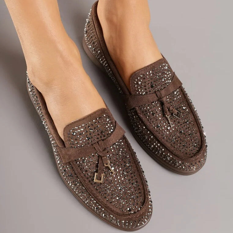 Mocassins ornés de zircons